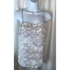 Jennifer Lopez Snakeskin Print Women’s Camisole Tan Top Grey Size S